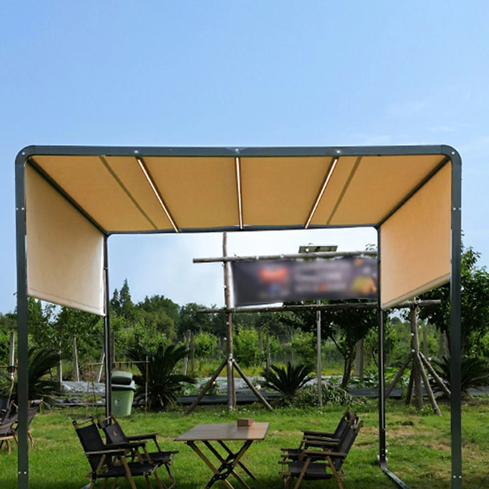 SOLARA Outdoor Canopy - Heavy-Duty Aluminium Frame Sunshade Pavilion, 2.5x2.5m Weather-Resistant Shelter - Black