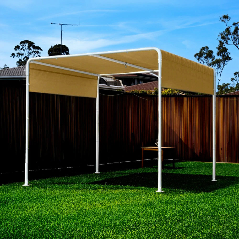 SOLARA Outdoor Canopy - Heavy-Duty Aluminium Frame Sunshade Pavilion, 2.5x2.5m Weather-Resistant Shelter - White