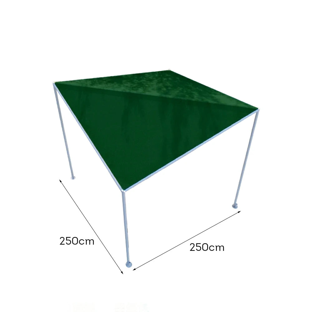 SOLARA Outdoor Canopy - Heavy-Duty Aluminium Frame Sunshade Pavilion, 2.5x2.5m Weather-Resistant Shelter - Green