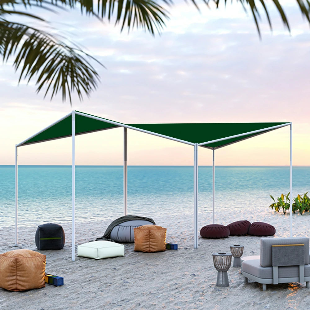 SOLARA Outdoor Canopy - Heavy-Duty Aluminium Frame Sunshade Pavilion, 2.5x2.5m Weather-Resistant Shelter - Green