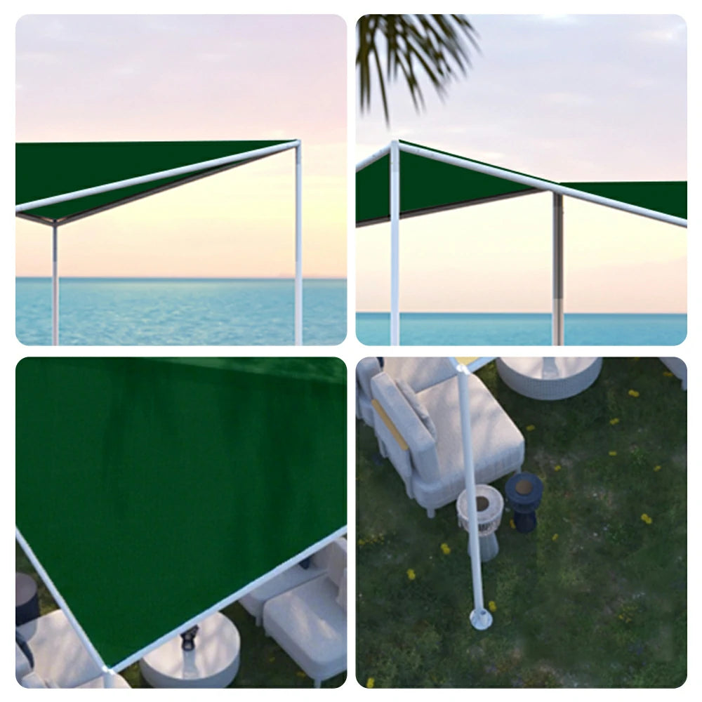 SOLARA Outdoor Canopy - Heavy-Duty Aluminium Frame Sunshade Pavilion, 2.5x2.5m Weather-Resistant Shelter - Green