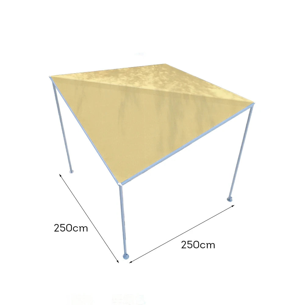 SOLARA Outdoor Canopy - Heavy-Duty Aluminium Frame Sunshade Pavilion, 2.5x2.5m Weather-Resistant Shelter - Yellow