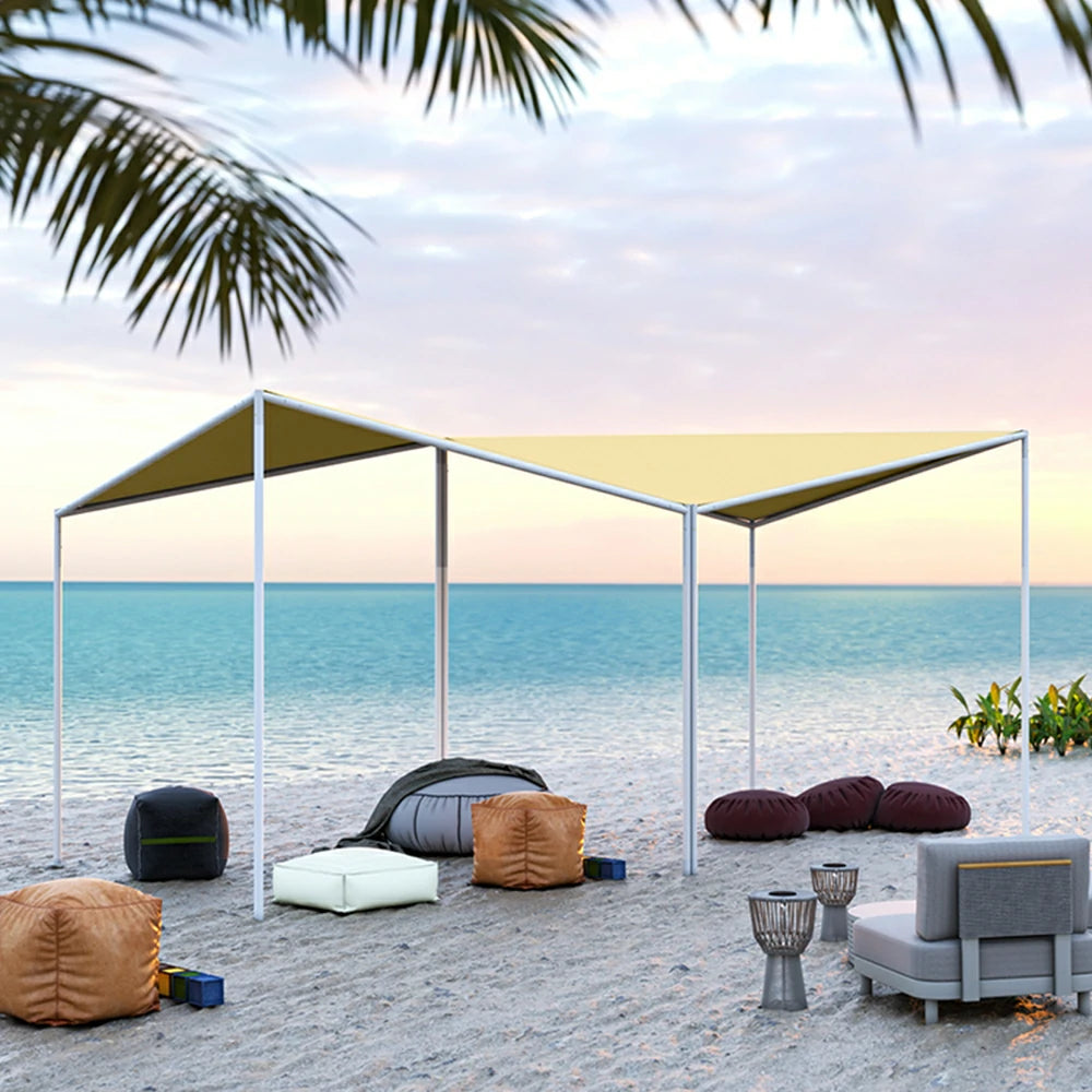 SOLARA Outdoor Canopy - Heavy-Duty Aluminium Frame Sunshade Pavilion, 2.5x2.5m Weather-Resistant Shelter - Yellow