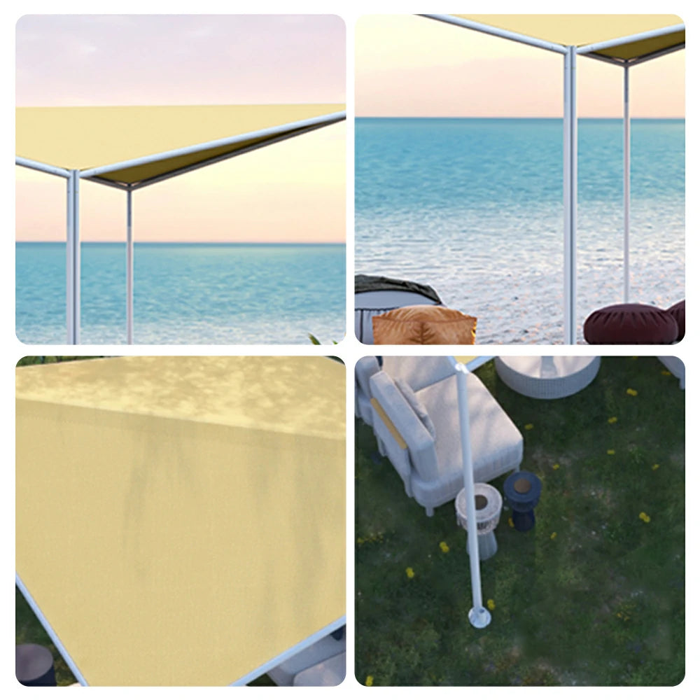SOLARA Outdoor Canopy - Heavy-Duty Aluminium Frame Sunshade Pavilion, 2.5x2.5m Weather-Resistant Shelter - Yellow