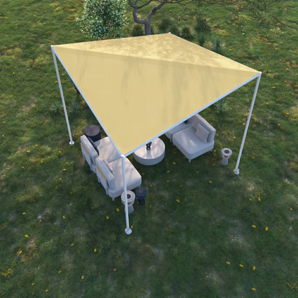 SOLARA Outdoor Canopy - Heavy-Duty Aluminium Frame Sunshade Pavilion, 2.5x2.5m Weather-Resistant Shelter - Yellow