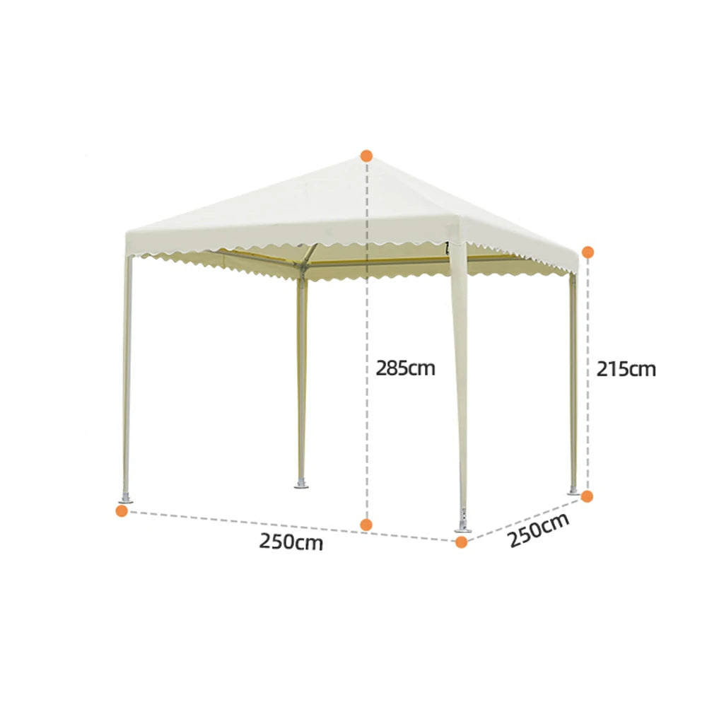 SOLARA Outdoor Canopy - Heavy-Duty Pavilion with Triangular Reinforcement, 10cm Thick Posts, Waterproof Polycarbonate Roof - 3x3m Standard Model - Yellow