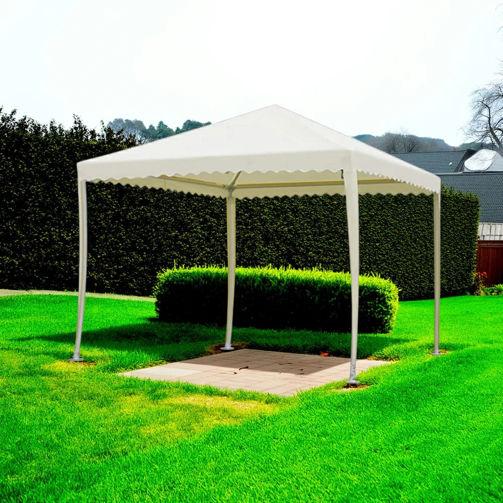 SOLARA Outdoor Canopy - Heavy-Duty Pavilion with Triangular Reinforcement, 10cm Thick Posts, Waterproof Polycarbonate Roof - 3x3m Standard Model - Yellow