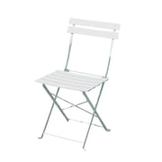 SOLARA Outdoor Folding Chair - Space-Saving Foldable Design, Durable Powder-Coated Iron Frame, Stable Patio Balcony Garden Seating - White
