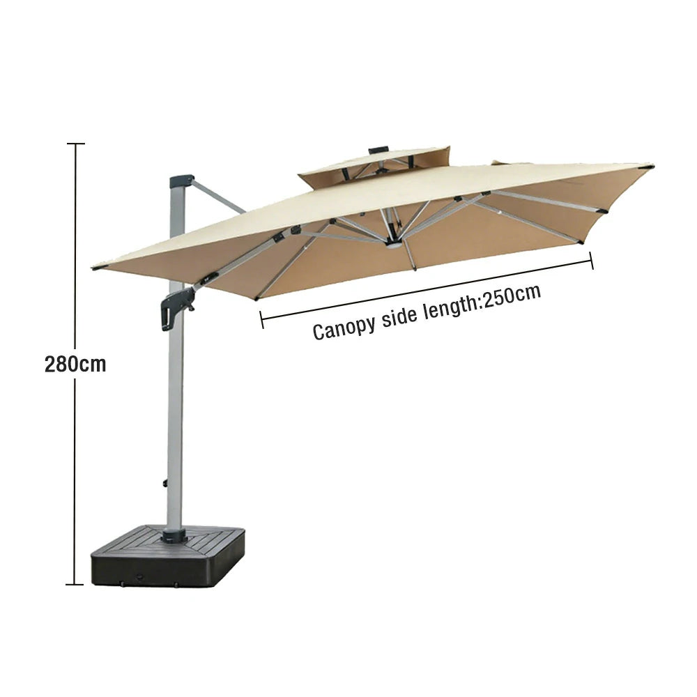 SOLARA Outdoor Family Umbrella - UV-Resistant, Heavy-Duty Aluminum Base, Durable for Outdoor Use - Beige