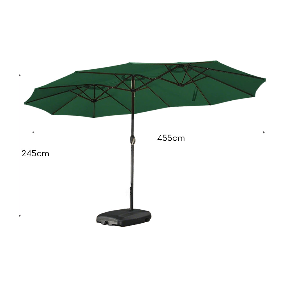 SOLARA Outdoor Umbrella - UV Protection, Wind-Resistant Carbon Steel Frame - Green