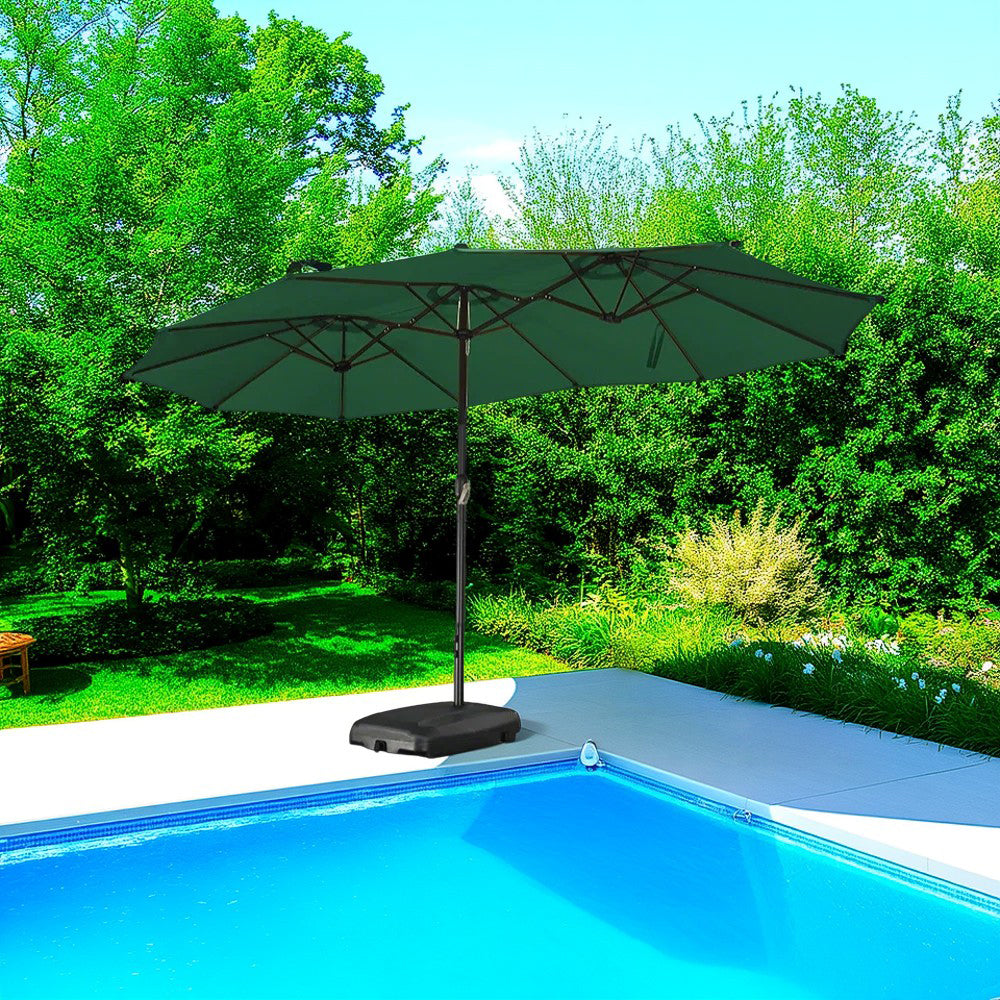 SOLARA Outdoor Umbrella - UV Protection, Wind-Resistant Carbon Steel Frame - Green