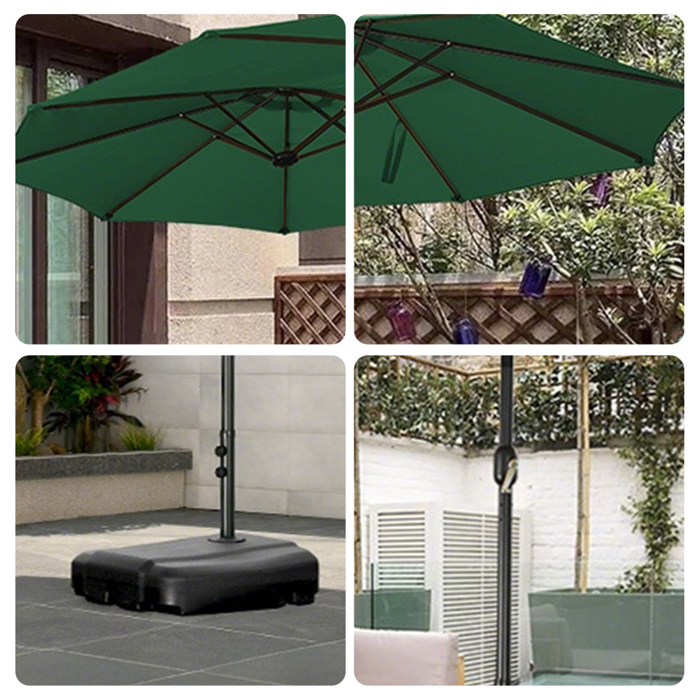 SOLARA Outdoor Umbrella - UV Protection, Wind-Resistant Carbon Steel Frame - Green