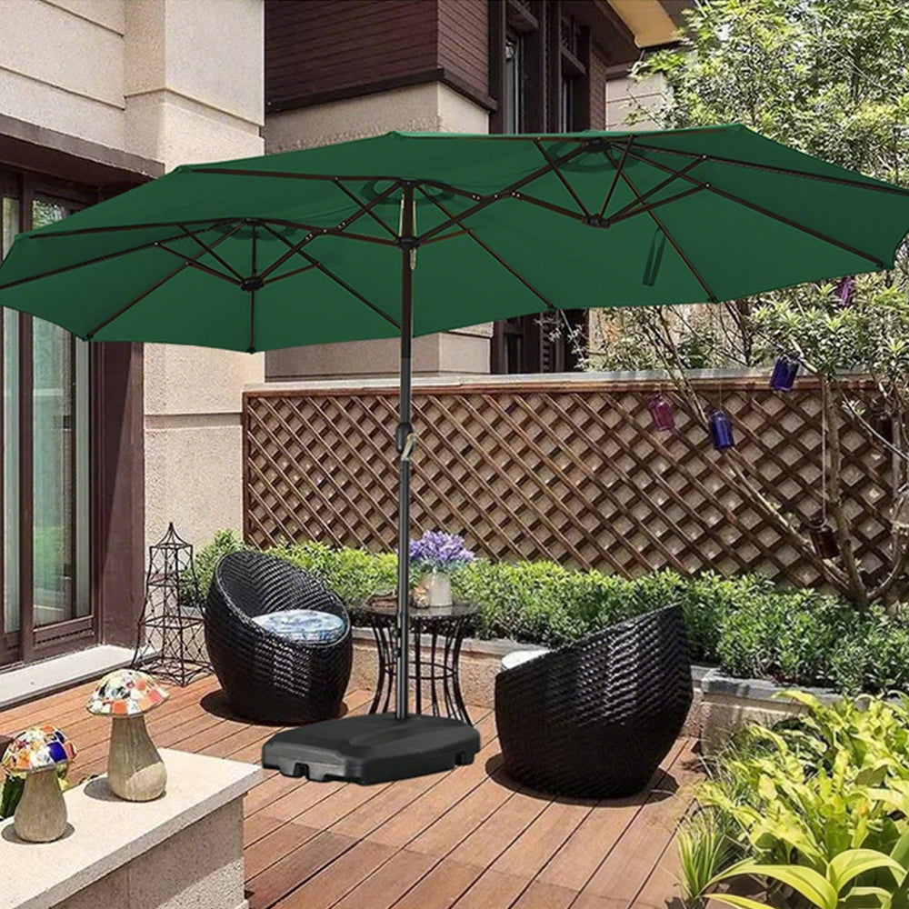 SOLARA Outdoor Umbrella - UV Protection, Wind-Resistant Carbon Steel Frame - Green