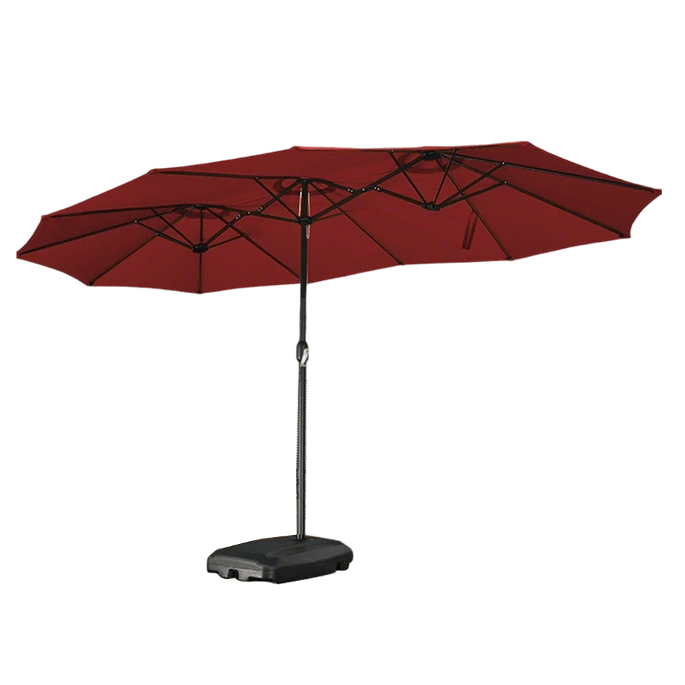 SOLARA Outdoor Umbrella - UV Protection, Wind-Resistant Carbon Steel Frame - Burgundy