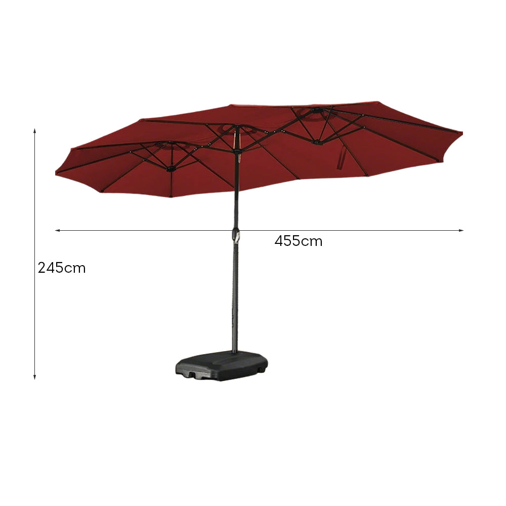 SOLARA Outdoor Umbrella - UV Protection, Wind-Resistant Carbon Steel Frame - Burgundy