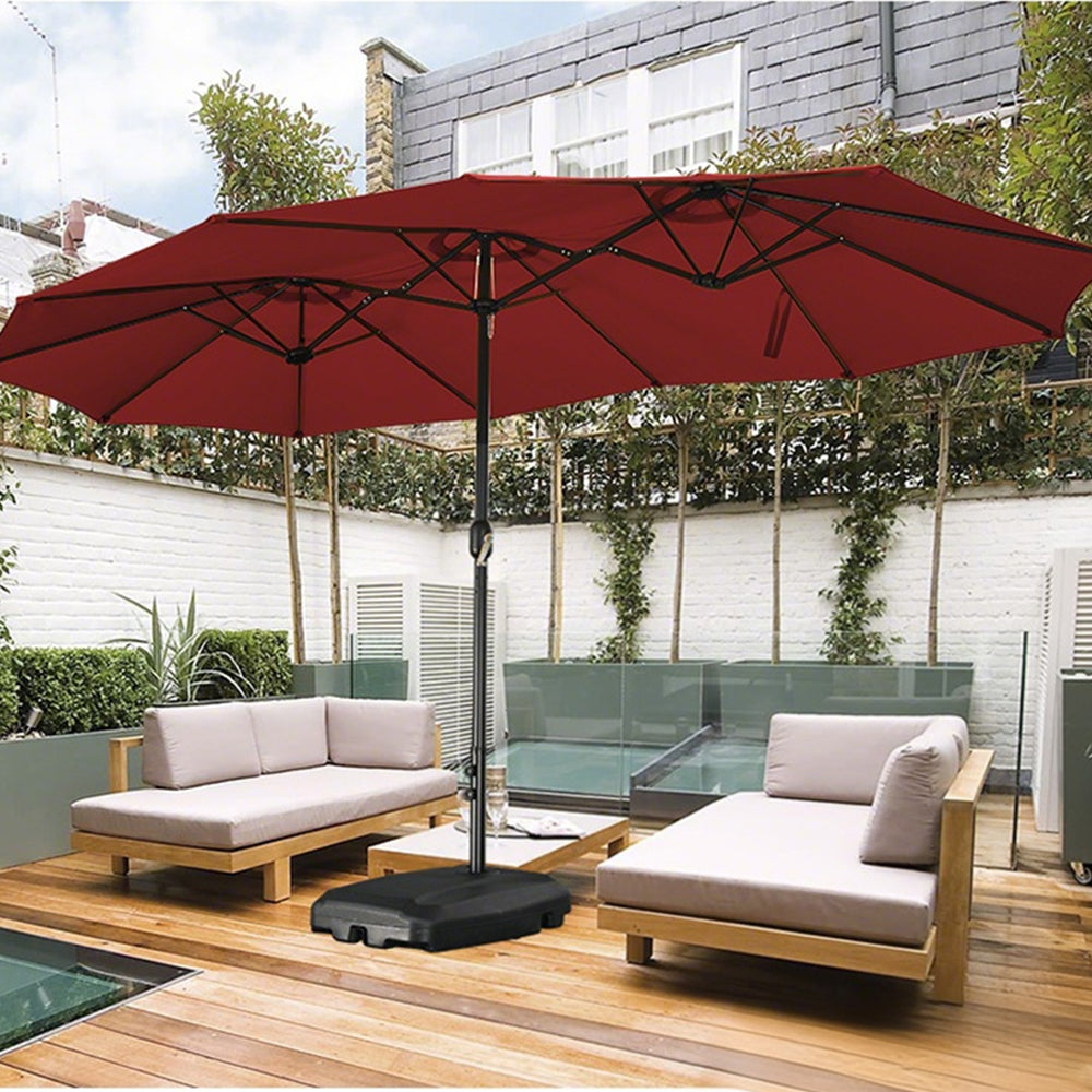 SOLARA Outdoor Umbrella - UV Protection, Wind-Resistant Carbon Steel Frame - Burgundy