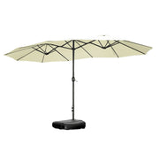 SOLARA Outdoor Umbrella - Wind-Resistant Carbon Steel Frame, Heavy-Duty Water-Filled Base - Beige