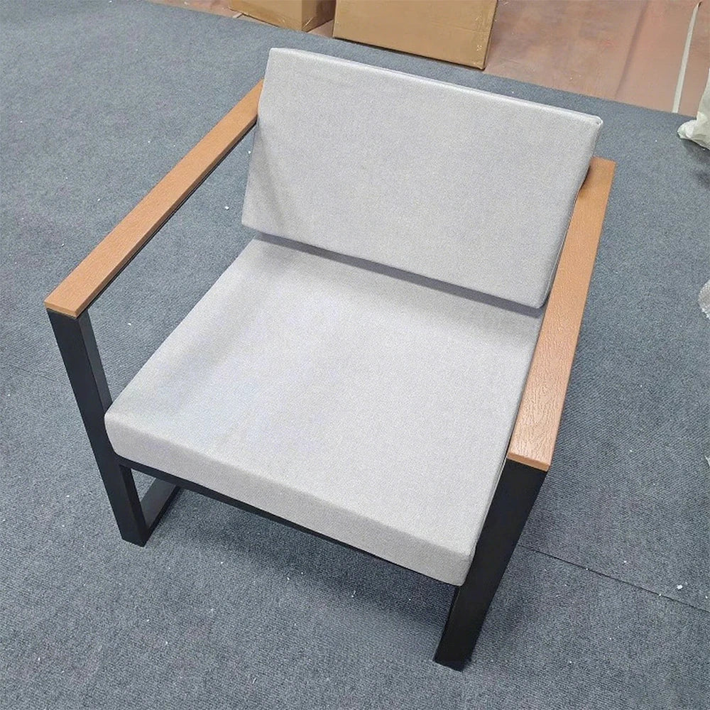 SOLARA Lounge Chair Durable Stain-Resistant Fabric, High-Resilience Foam, 70cm Wide Seat, Angled Backrest for Comfort - Grey