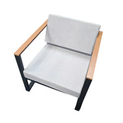 SOLARA Lounge Chair Durable Stain-Resistant Fabric, High-Resilience Foam, 70cm Wide Seat, Angled Backrest for Comfort - Grey