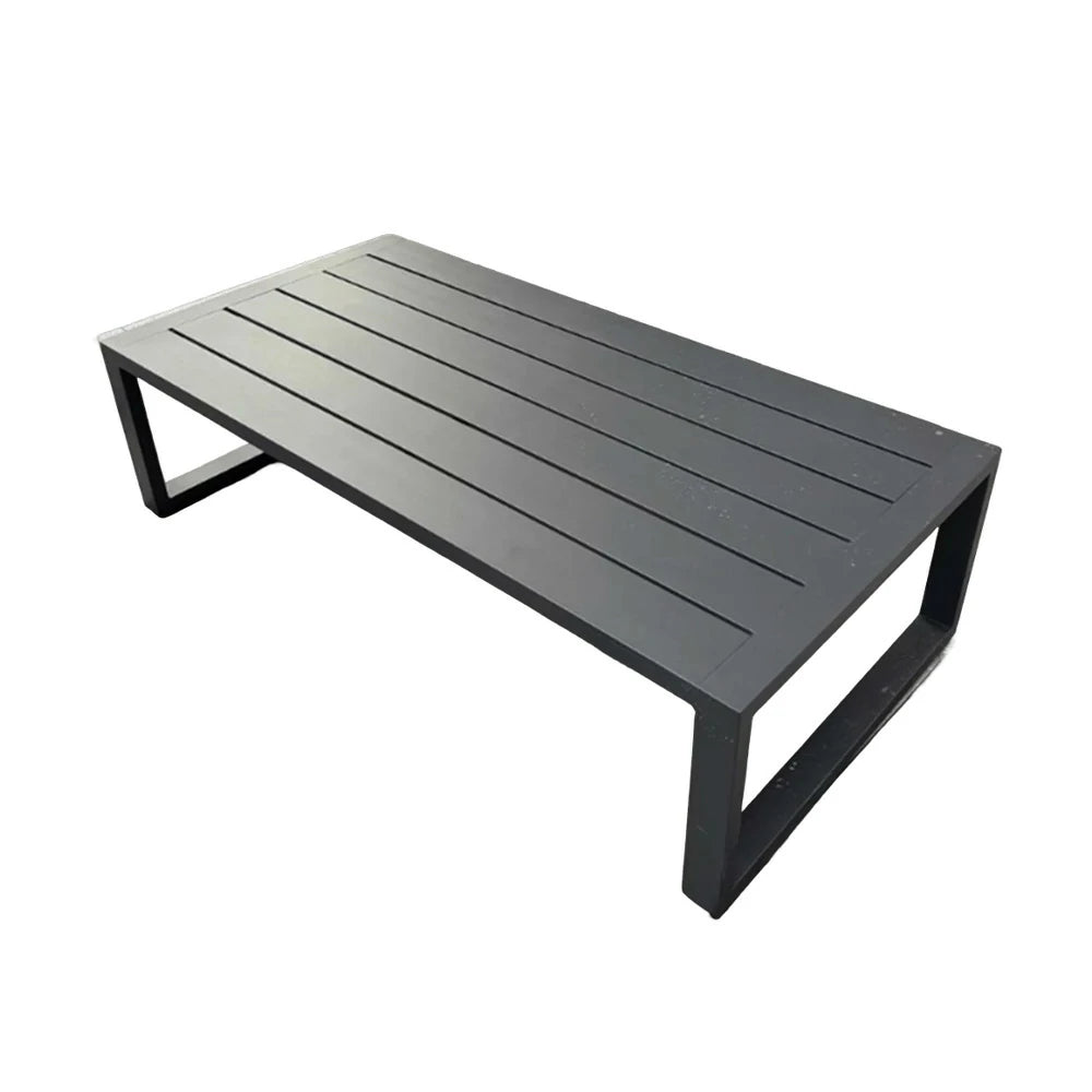 SOLARA Outdoor Side Table 60/120cm Waterproof Rustproof Wood-Plastic and Stainless Steel, Heavy-Duty One-Piece Design - Silver