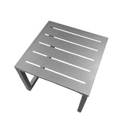 SOLARA Outdoor Side Table 60/120cm Waterproof Rustproof Wood-Plastic and Stainless Steel, Heavy-Duty One-Piece Design - Silver