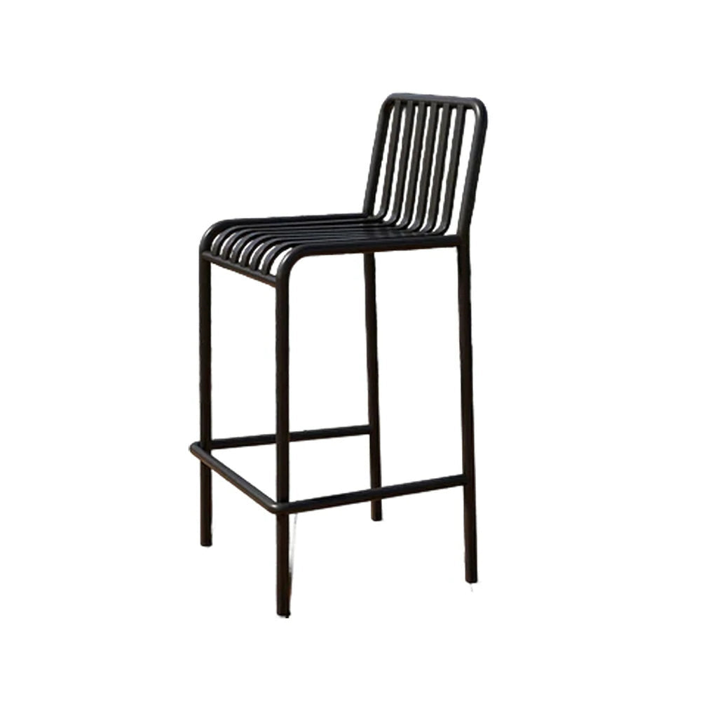 SOLARA Outdoor Chair Nano-Baked Rustproof Waterproof Finish, Thickened Iron Steel Construction, 42cm Stable and Durable Design - Black