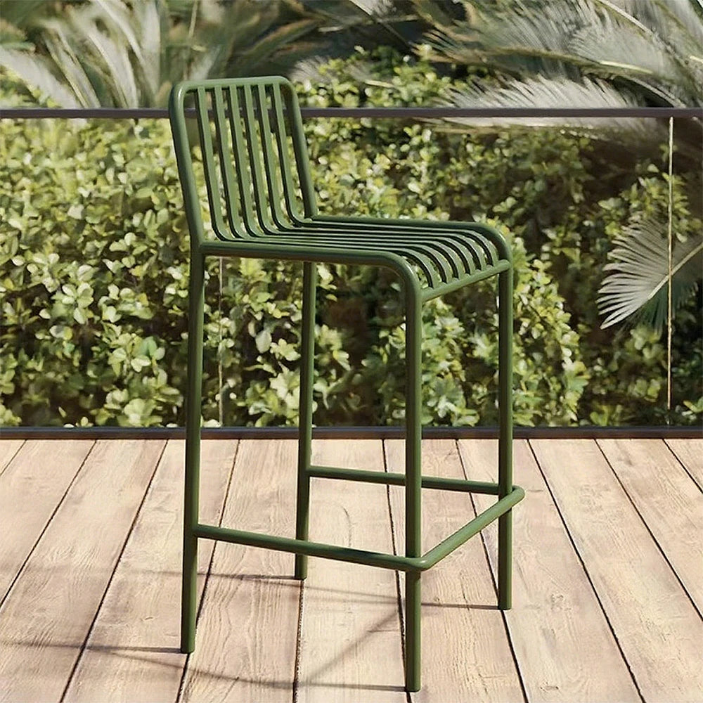 SOLARA Outdoor Chair Nano-Baked Rustproof Waterproof Finish, Thickened Iron Steel Construction, 42cm Stable and Durable Design - Green