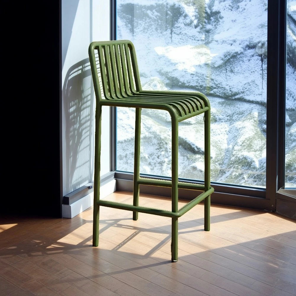 SOLARA Outdoor Chair Nano-Baked Rustproof Waterproof Finish, Thickened Iron Steel Construction, 42cm Stable and Durable Design - Green