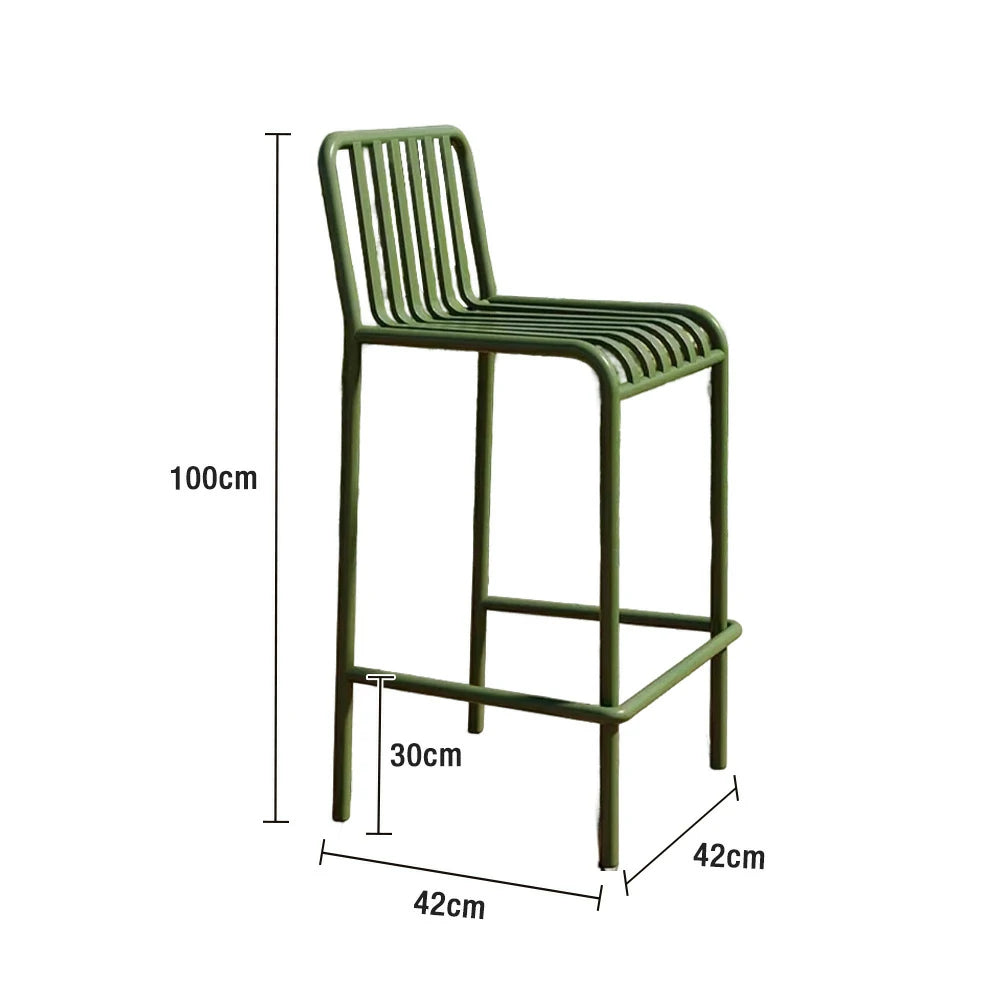 SOLARA Outdoor Chair Nano-Baked Rustproof Waterproof Finish, Thickened Iron Steel Construction, 42cm Stable and Durable Design - Green