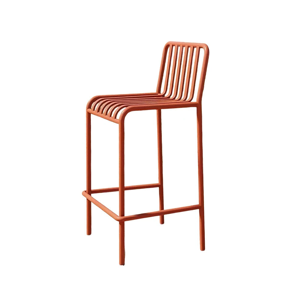 SOLARA Outdoor Chair Nano-Baked Rustproof Waterproof Finish, Thickened Iron Steel Construction, 42cm Stable and Durable Design - Orange