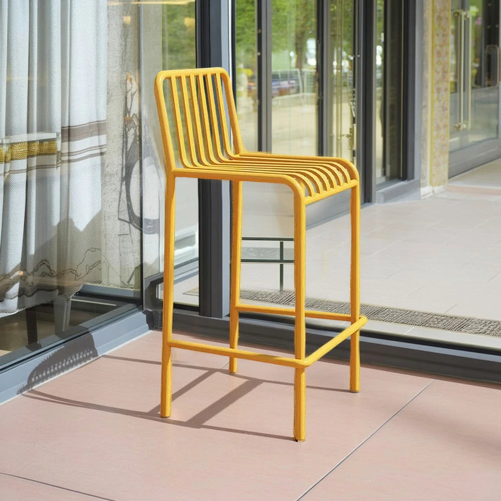 SOLARA Outdoor Chair Nano-Baked Rustproof Waterproof Finish, Thickened Iron Steel Construction, 42cm Stable and Durable Design - Yellow