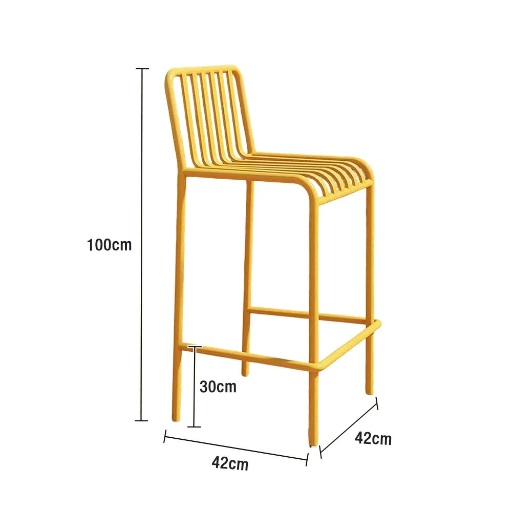 SOLARA Outdoor Chair Nano-Baked Rustproof Waterproof Finish, Thickened Iron Steel Construction, 42cm Stable and Durable Design - Yellow