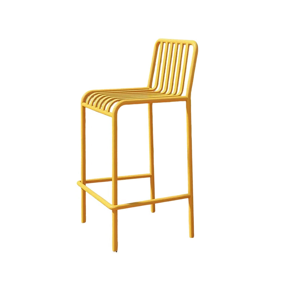 SOLARA Outdoor Chair Nano-Baked Rustproof Waterproof Finish, Thickened Iron Steel Construction, 42cm Stable and Durable Design - Yellow