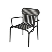 SOLARA Outdoor Chair Rustproof Waterproof High-Temperature Baked Finish, Thickened Iron Steel Frame, 42cm Strong Load-Bearing Durable Design - Black
