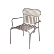SOLARA Outdoor Chair Rustproof Waterproof High-Temperature Baked Finish, Thickened Iron Steel Frame, 42cm Strong Load-Bearing Durable Design - Silver