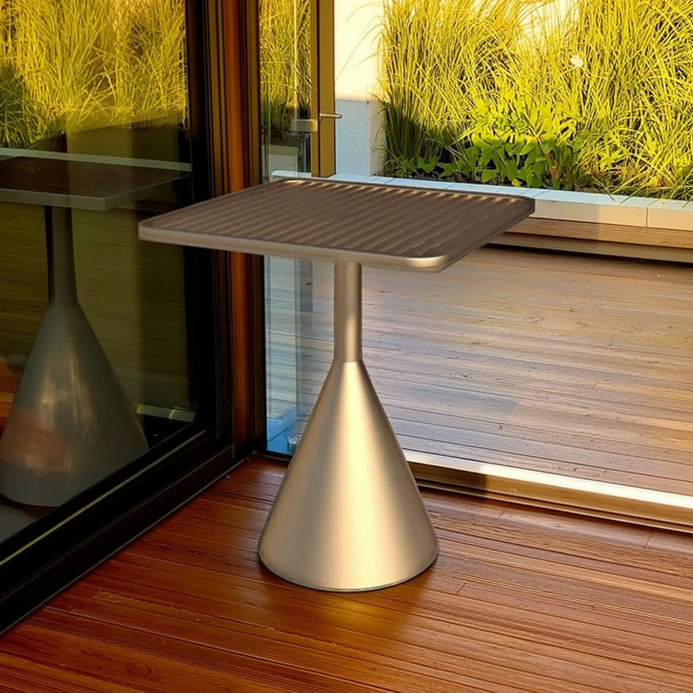 SOLARA Outdoor Dining Table 60/70cm Rustproof Waterproof High-Temperature Baked Finish, Thickened Steel Frame, Stable & Durable Load-Bearing Design - Gold