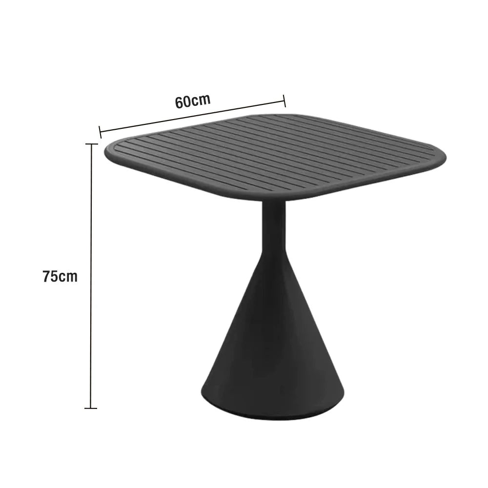 SOLARA Outdoor Dining Table 60/70cm Rustproof Waterproof High-Temperature Baked Finish, Thickened Steel Frame, Stable & Durable Load-Bearing Design - Black