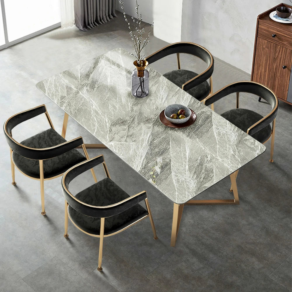 SOLARA Dining Chair Comfortable Leather Backrest with High-Density Foam, Sturdy Iron Frame, Strong Load-Bearing Durable Design - Black