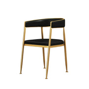 SOLARA Dining Chair Comfortable Leather Backrest with High-Density Foam, Sturdy Iron Frame, Strong Load-Bearing Durable Design - Black