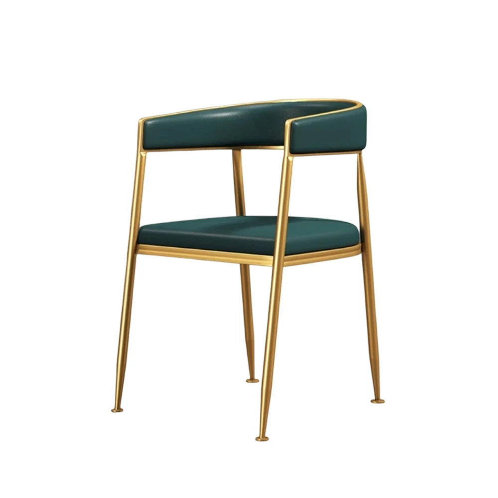 SOLARA Dining Chair Comfortable Leather Backrest with High-Density Foam, Sturdy Iron Frame, Strong Load-Bearing Durable Design - Green