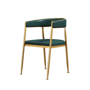 SOLARA Dining Chair Comfortable Leather Backrest with High-Density Foam, Sturdy Iron Frame, Strong Load-Bearing Durable Design - Green