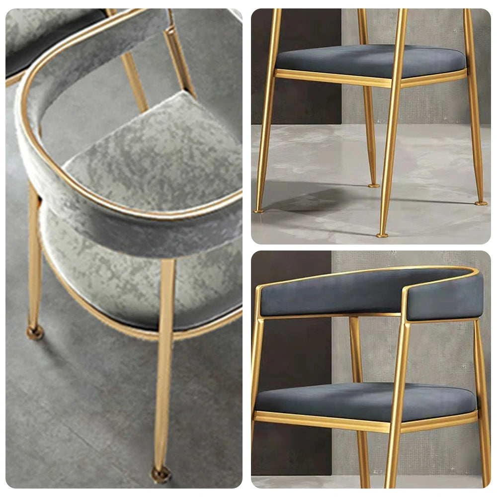 SOLARA Dining Chair Comfortable Leather Backrest with High-Density Foam, Sturdy Iron Frame, Strong Load-Bearing Durable Design - Grey