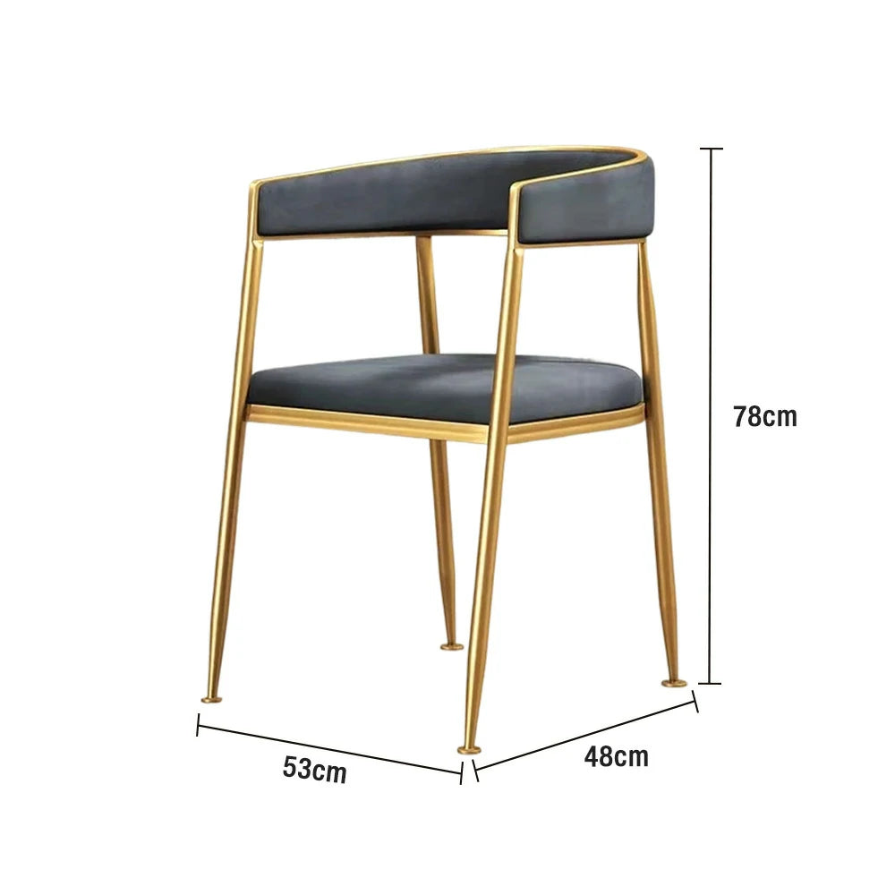 SOLARA Dining Chair Comfortable Leather Backrest with High-Density Foam, Sturdy Iron Frame, Strong Load-Bearing Durable Design - Grey