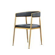 SOLARA Dining Chair Comfortable Leather Backrest with High-Density Foam, Sturdy Iron Frame, Strong Load-Bearing Durable Design - Grey