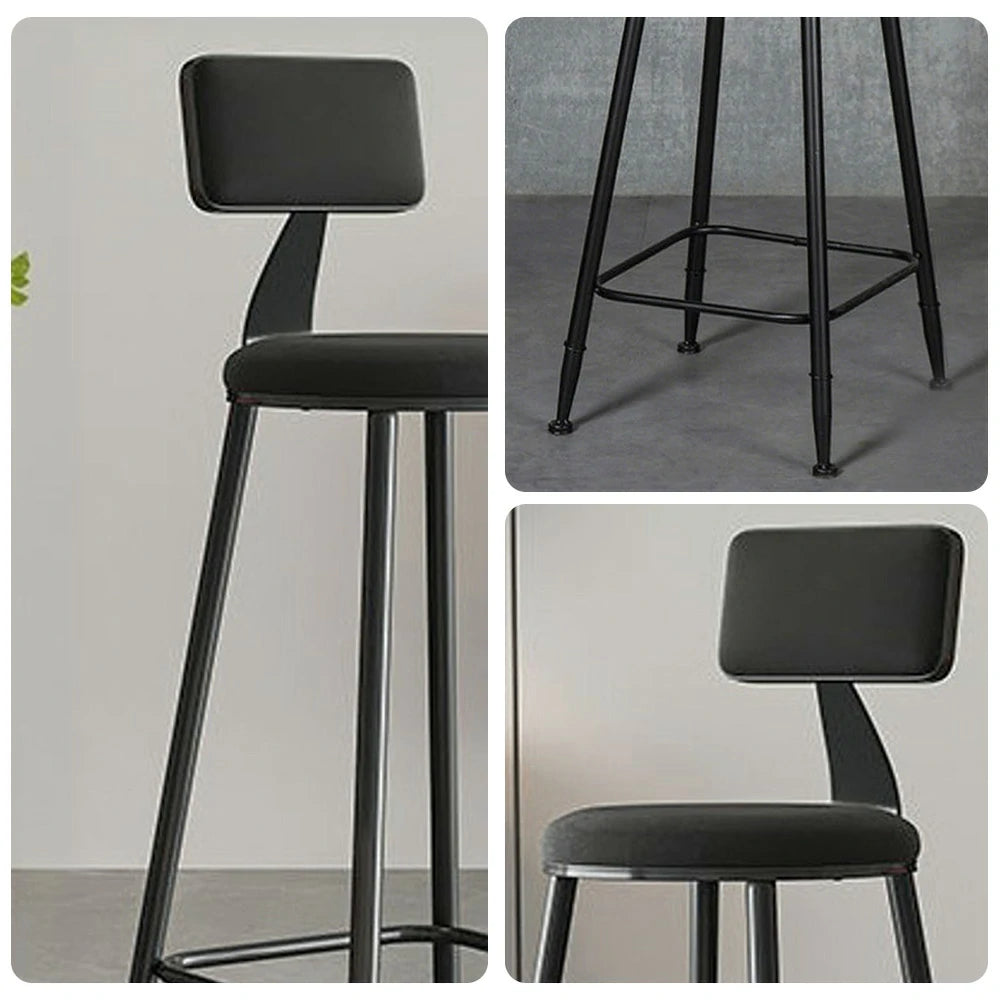 SOLARA Dining Chair 90/100cm Leather Upholstery with High-Density Foam, Sturdy Frame, Comfortable Load-Bearing Design - Black