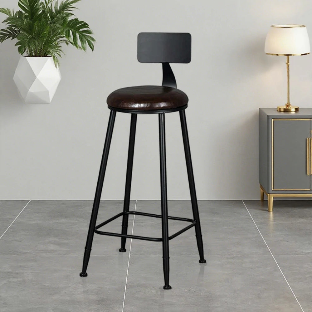 SOLARA Dining Chair 90/100cm Leather Upholstery with High-Density Foam, Sturdy Frame, Comfortable Load-Bearing Design - Brown