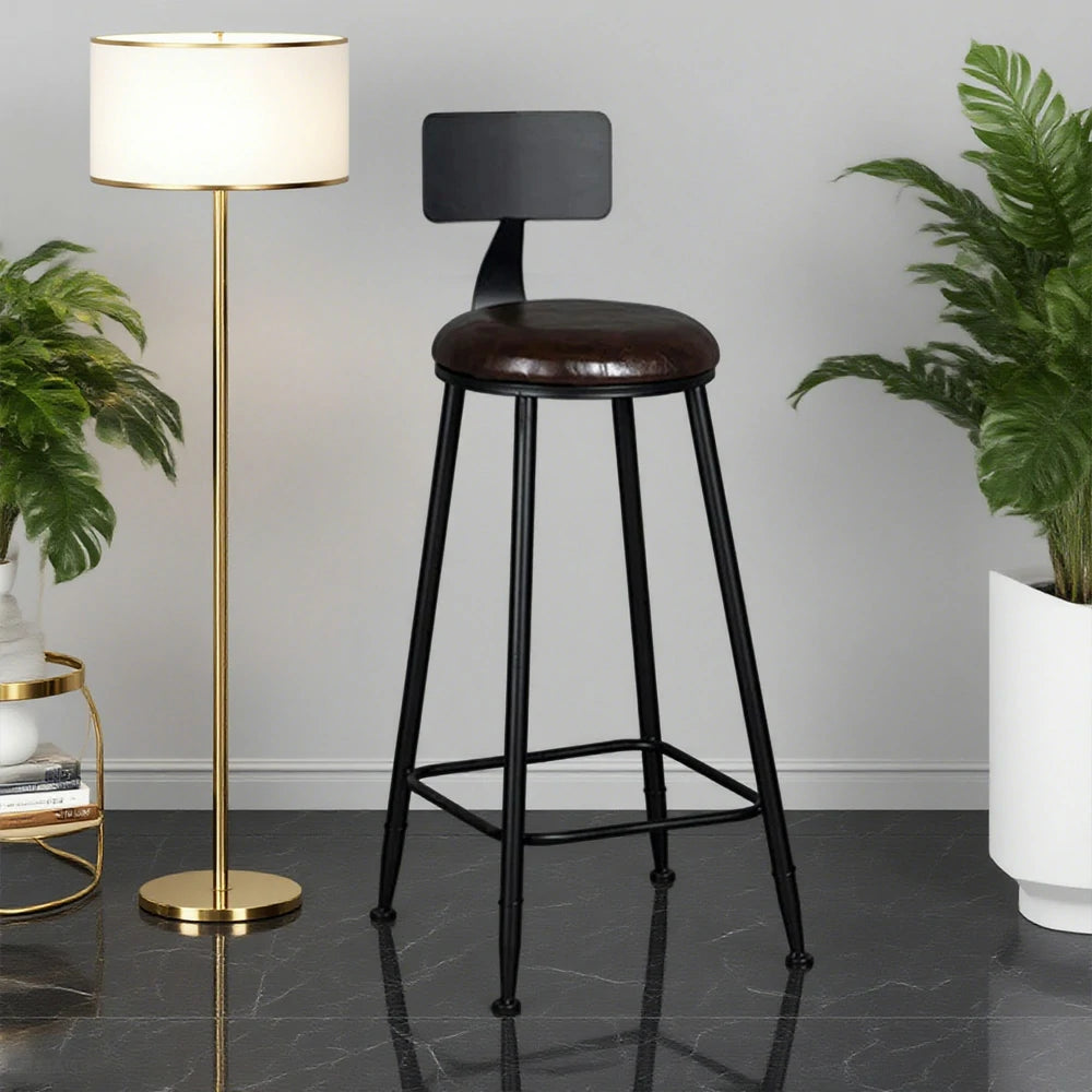 SOLARA Dining Chair 90/100cm Leather Upholstery with High-Density Foam, Sturdy Frame, Comfortable Load-Bearing Design - Brown