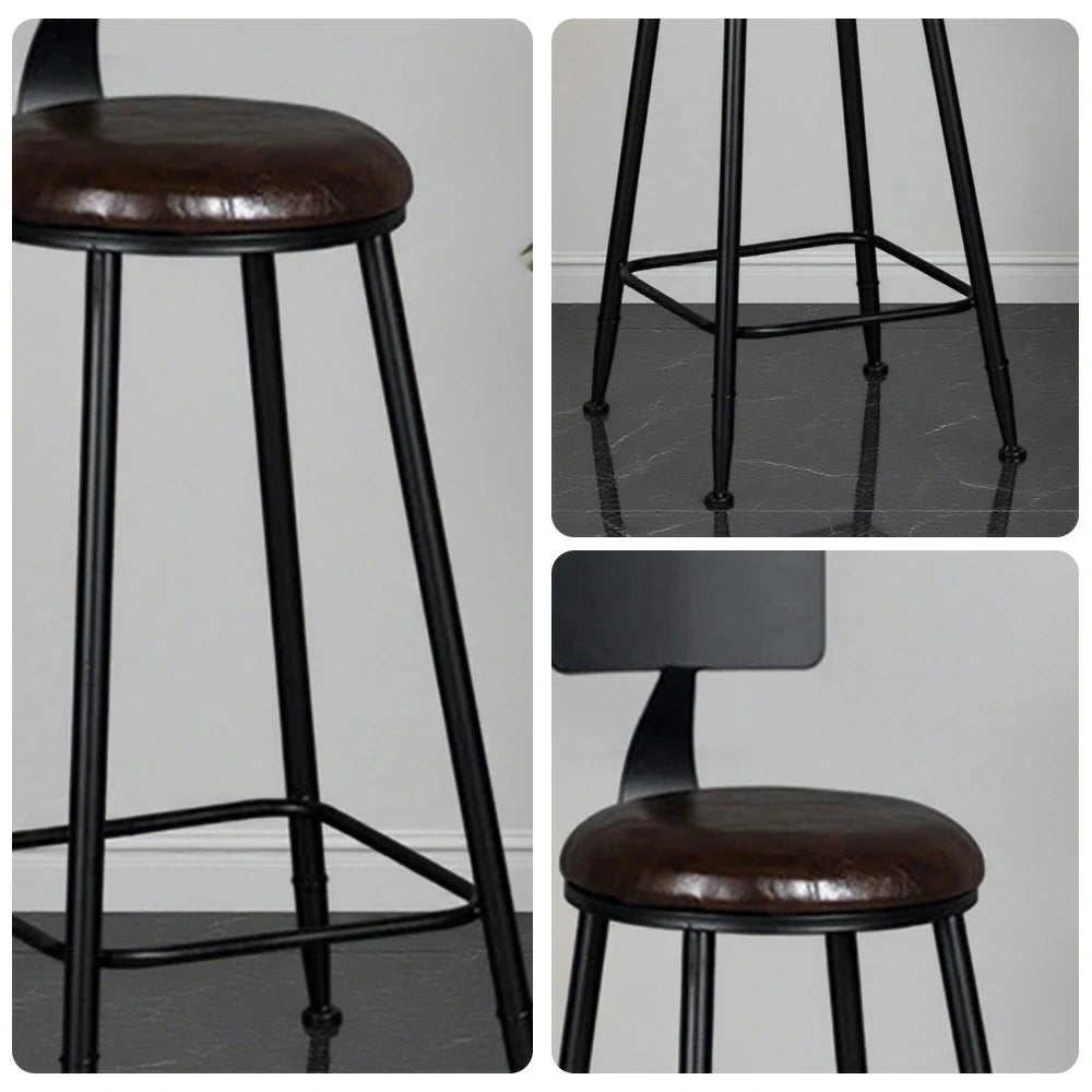 SOLARA Dining Chair 90/100cm Leather Upholstery with High-Density Foam, Sturdy Frame, Comfortable Load-Bearing Design - Brown