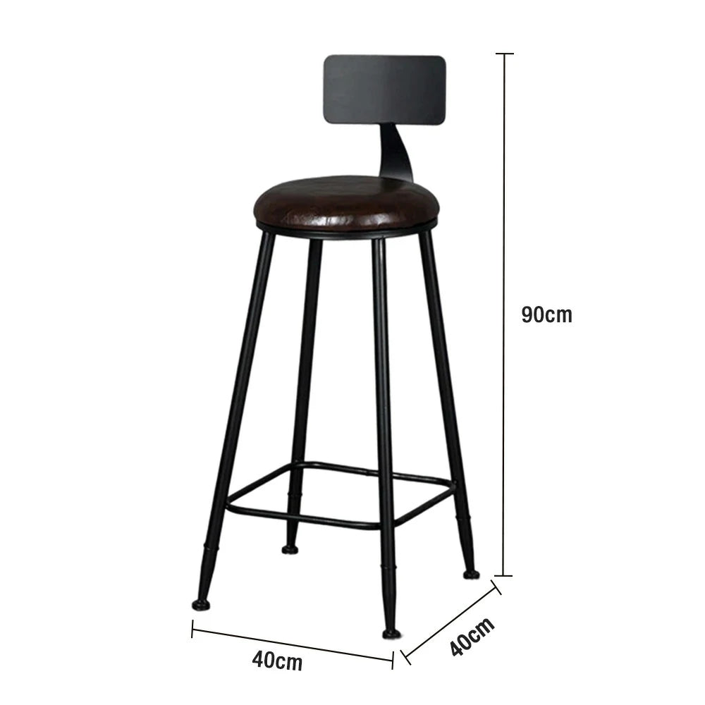 SOLARA Dining Chair 90/100cm Leather Upholstery with High-Density Foam, Sturdy Frame, Comfortable Load-Bearing Design - Brown