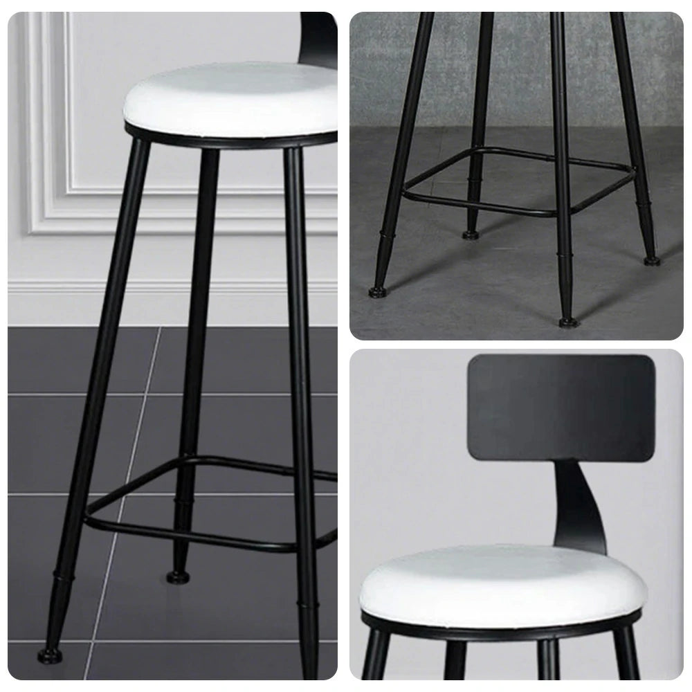 SOLARA Dining Chair 90/100cm Leather Upholstery with High-Density Foam, Sturdy Frame, Comfortable Load-Bearing Design - White